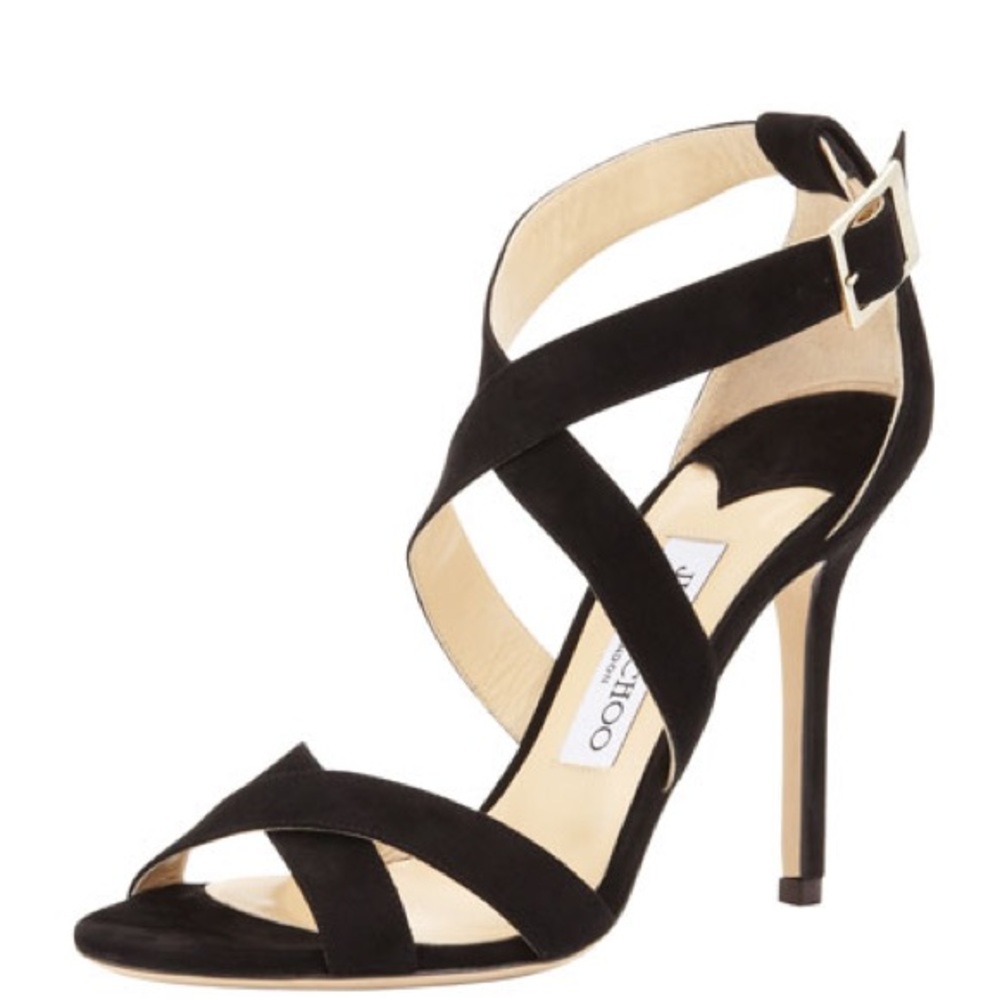 Jimmy Choo Lottie Sandal 100mm Black Suede